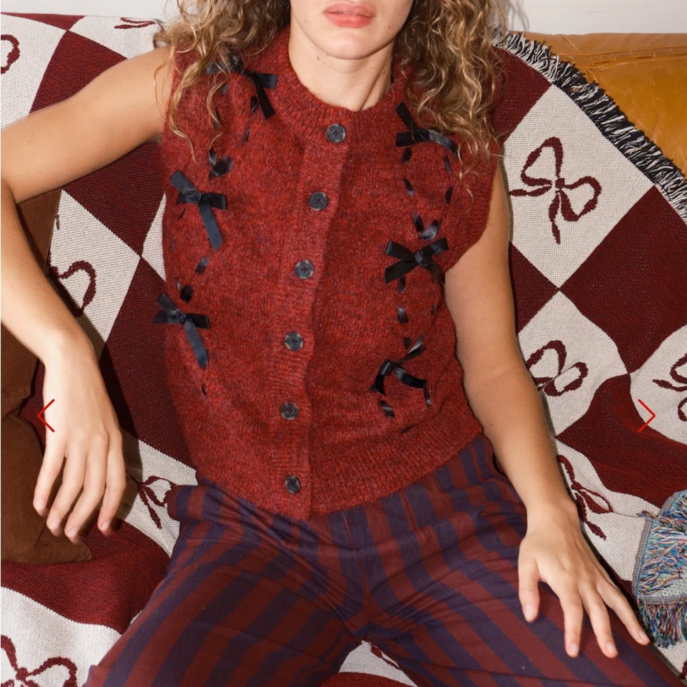 Aggie Knit Vest DAMSON MADDER SZ 14 - Picture 2 of 8